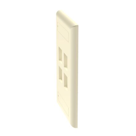 Panduit NK4FEIY | NK 4-Port, single gang, Flush Mount Vertical Faceplate With Labels, Electric Ivory