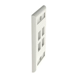 Panduit NK4FIWY | NK 4-Port, single gang, Flush Mount Vertical Faceplate With Labels, Off White