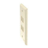 Panduit NK4FNEI | NK 4-Port, Single Gang, Flush Mount Vertical Faceplate, Electric Ivory