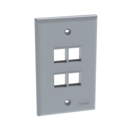 Panduit NK4FNIG | NetKey Faceplate, 4-Port, International Gray