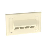 Panduit NK4HSFEIY | NetKey Faceplate 4-Port Horizontal Sloped Electric Ivory, Labels