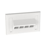 Panduit NK4HSFWHY | NetKey Faceplate, 4-Port Horizontal, Sloped, White, Labels
