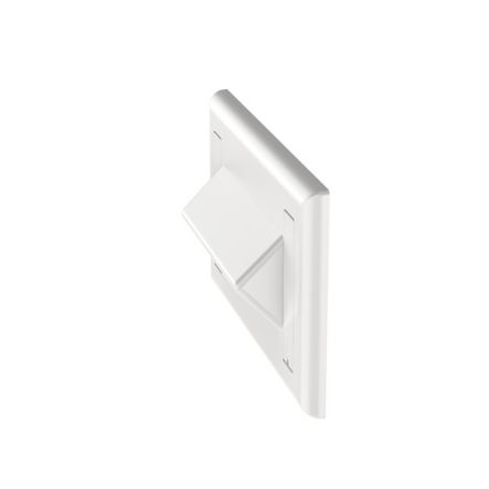 Panduit NK4HSFWHY | NetKey Faceplate, 4-Port Horizontal, Sloped, White, Labels