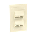 Panduit NK4VSFEI | Netkey 4 Port Sloped Vertical Faceplate With Labels