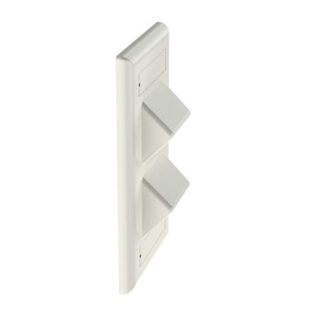 Panduit NK4VSFIW | NetKey Faceplate, 4-Port, Vertical Sloped, Int'l White, Labels