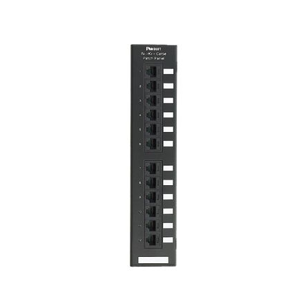 Panduit NK5EPPG12WY | NetKey Cat 5e Punchdown Panel, Flat, 12-Port, Wall-Mount