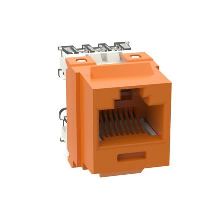 Panduit NK688MOR-Q | NetKey Cat 6 Punchdown Jack, Orange - Pack of 25