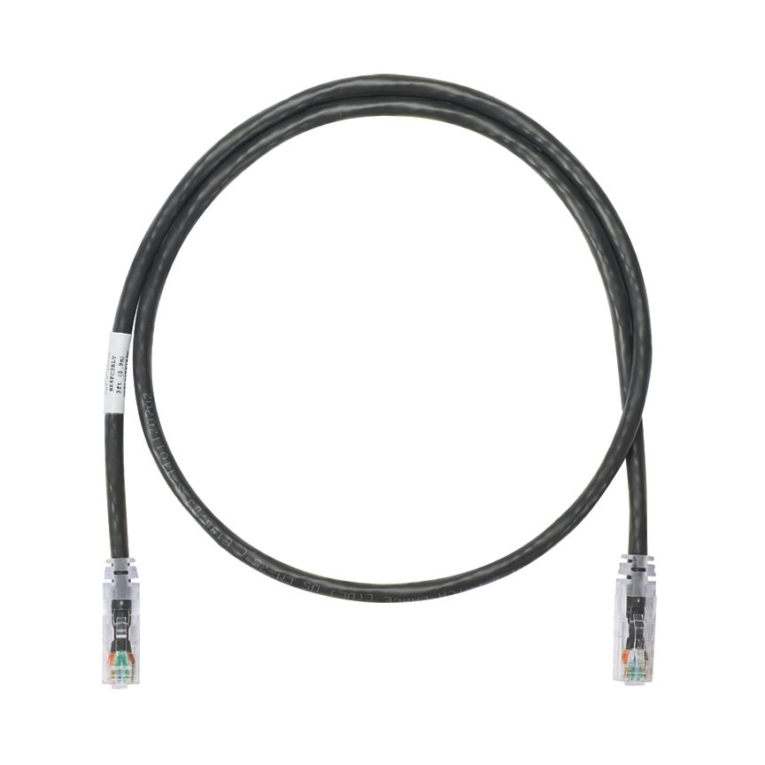 Panduit NK6APC1BL | NetKey Cat 6A 26 AWG UTP Patch Cord, 1 ft, Black