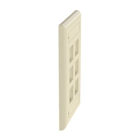 Panduit NK6FEIY | NK 6-Port, single gang, Flush Mount Vertical Faceplate With Labels, Electric Ivory