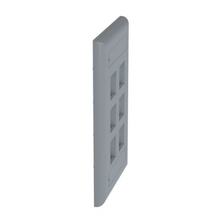 Panduit NK6FIGY | Netkey Faceplate, 6-Port, International Gray, With Label Pocket