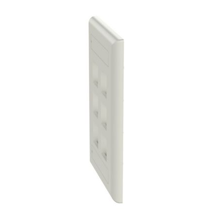 Panduit NK6FIWY | NK 6-Port, single gang, Flush Mount Vertical Faceplate With Labels, Off White