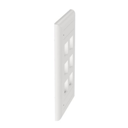 Panduit NK6FWHY | NK 6-Port, single gang, Flush Mount Vertical Faceplate With Labels, White