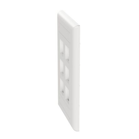 Panduit NK6FWHY | NK 6-Port, single gang, Flush Mount Vertical Faceplate With Labels, White