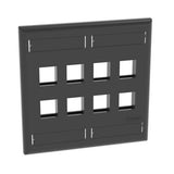 Panduit NK8FBL | NetKey Faceplate, 8-Port, Black, with Label Pocket