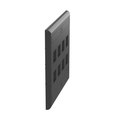 Panduit NK8FBL | NetKey Faceplate, 8-Port, Black, with Label Pocket
