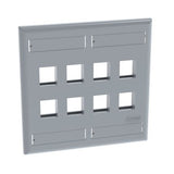 Panduit NK8FIG | NetKey Faceplate, 8-Port, International Gray, with Label Pocket