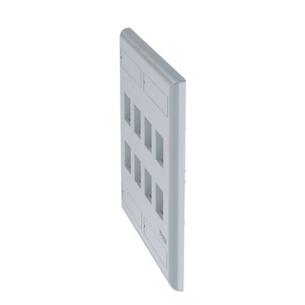 Panduit NK8FIG | NetKey Faceplate, 8-Port, International Gray, with Label Pocket