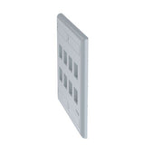 Panduit NK8FIG | NetKey Faceplate, 8-Port, International Gray, with Label Pocket