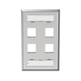 Panduit NKF4S | NK 4-port, single gang, stainless steel, vertical faceplate