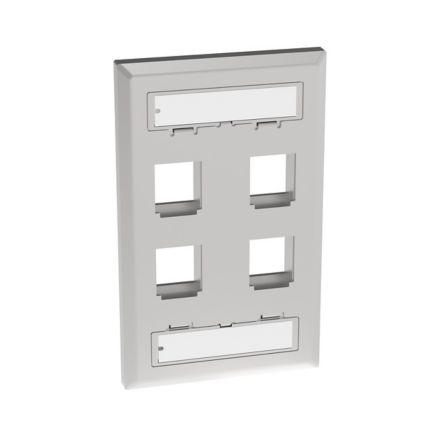 Panduit NKF4S | NK 4-port, single gang, stainless steel, vertical faceplate