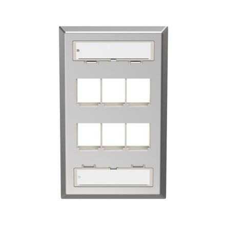 Panduit NKF6S | NK 6-Port, Single Gang, stainless Steel, Vertical Faceplate