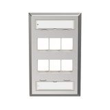 Panduit NKF6S | NK 6-Port, Single Gang, stainless Steel, Vertical Faceplate