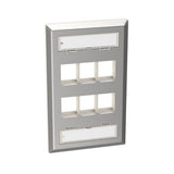 Panduit NKF6S | NK 6-Port, Single Gang, stainless Steel, Vertical Faceplate