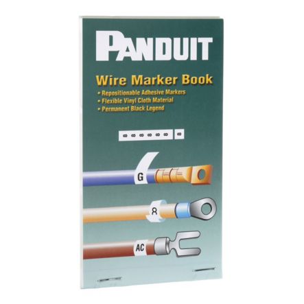 Panduit PCMB-12 | StrongHold PCMB-12 Pre-Printed Wire Marker Book, 12, Vinyl Cloth, White, Black