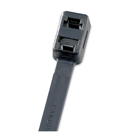 Panduit PLB4S-M0 | Pan-Ty PLB4S-M0 Double Loop Cable Tie, Black, UV PA6.6, 14.8"L, 50lb, PK1000