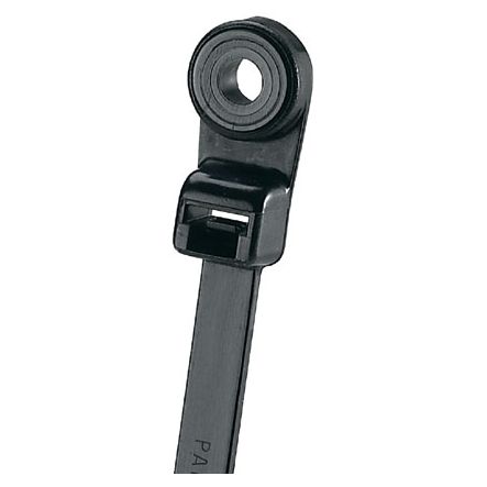 Panduit PLC2S-S10-M0 | Pan-Ty Locking Clamp Tie, Black, UV PA6.6, M5, 7.9"L, 50lb, PK1000