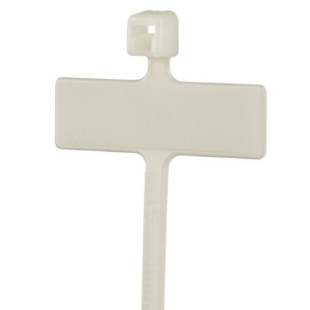 Panduit PLM1M-C | Pan-Ty Plm1M-C Write-On Cable Tie, Pa6.6, 3.9"L, 18Lb, Pk100