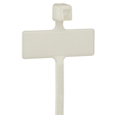 Panduit PLM1M-C | Pan-Ty Plm1M-C Write-On Cable Tie, Pa6.6, 3.9"L, 18Lb, Pk100