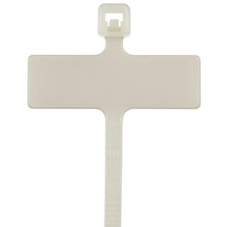 Panduit PLM1M-C | Pan-Ty Plm1M-C Write-On Cable Tie, Pa6.6, 3.9"L, 18Lb, Pk100