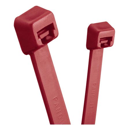 Panduit PLT1M-C702Y | Pan-Ty PLT1M-C702Y Cable Tie, Maroon, HALAR, Heat and UV, 4"L, 18lb, PK100