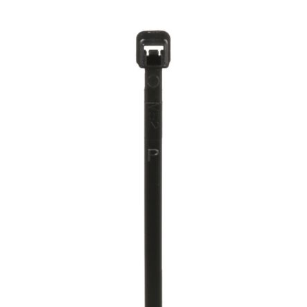 Panduit PLT1M-M100 Cable Tie, 3.9";L (99mm), Miniature, Weather-resistant Polypropylene, Black, pack of 1000