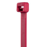 Panduit PLT2S-C2 Cable Tie, 7.4";L (188mm), Standard, Nylon, Red, Pack of 100
