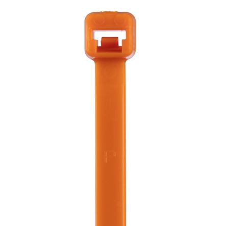 Panduit PLT2S-C3 Cable Tie, 7.4";L (188mm), Standard, Nylon, Orange, Pack of 100