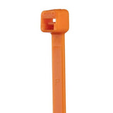 Panduit PLT2S-C3 Cable Tie, 7.4";L (188mm), Standard, Nylon, Orange, Pack of 100