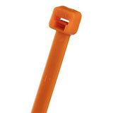 Panduit PLT2S-C3 Cable Tie, 7.4";L (188mm), Standard, Nylon, Orange, Pack of 100