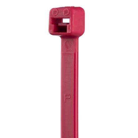 Panduit PLT3S-C2 Cable Tie, 11.5";L (292mm) Standard, Nylon, Red, Pack of 100
