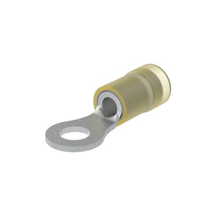 Panduit PN10-10R-D | Pan-Term PN10-10R-D Ring Terminal, Yellow, Nylon, 10-12 AWG, #10 Stud, PK500