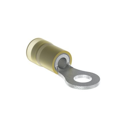 Panduit PN10-10R-D | Pan-Term PN10-10R-D Ring Terminal, Yellow, Nylon, 10-12 AWG, #10 Stud, PK500