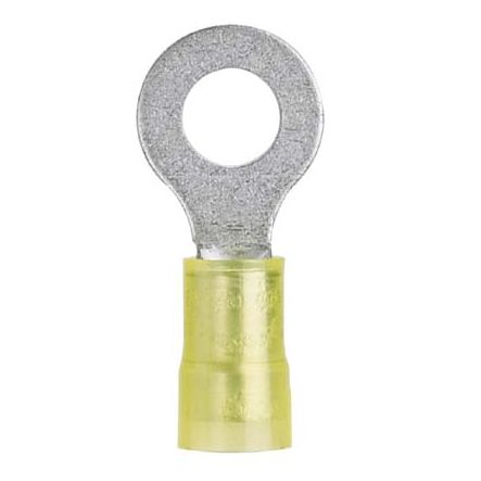 Panduit PN10-8R-D | Pan-Term Pn10-8R-D Ring Terminal, Yellow, Nylon, 10-12 Awg, Pk500