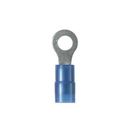 Panduit PN14-10R-C | Pan-Term PN14-10R-C Ring Terminal, Blue, Nylon, 14-18 AWG, #10 Stud, PK100