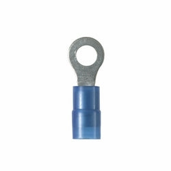 Panduit PN14-14R-M | Pan-Term PN14-14R-M Ring Terminal, Blue, Nylon, 14-18 AWG, 1/4" Stud, PK1000
