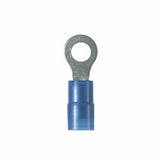 Panduit PN14-14R-M | Pan-Term PN14-14R-M Ring Terminal, Blue, Nylon, 14-18 AWG, 1/4" Stud, PK1000