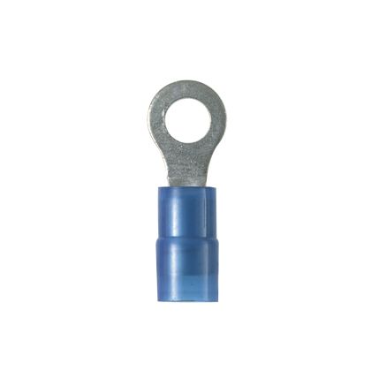 Panduit PN14-10R-C | Pan-Term PN14-10R-C Ring Terminal, Blue, Nylon, 14-18 AWG, #10 Stud, PK100
