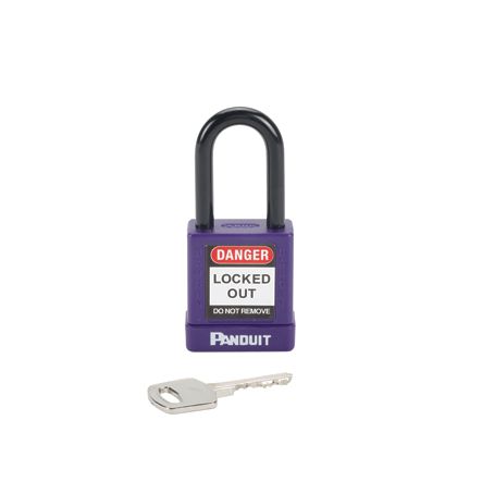 Panduit PSL-8PU | Psl-8Pu Short Shackle Padlock, Purple, 1.58", Pk1