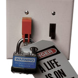 Panduit PSL-WS | Toggle Switch Lockout Device, Accomm.,45";-.78";(T)x.25";-.38";(W)x.25";-40";(Th),Red