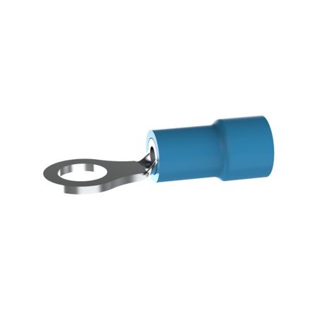 Panduit PV14-10R-M | Pan-Term Ring Terminal, Blue, Vinyl, 14-16 AWG, #10 Stud, PK1000